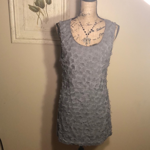 VERTIGO Light Charcoal Beaded Lycra Tank Dress - Picture 3 of 9